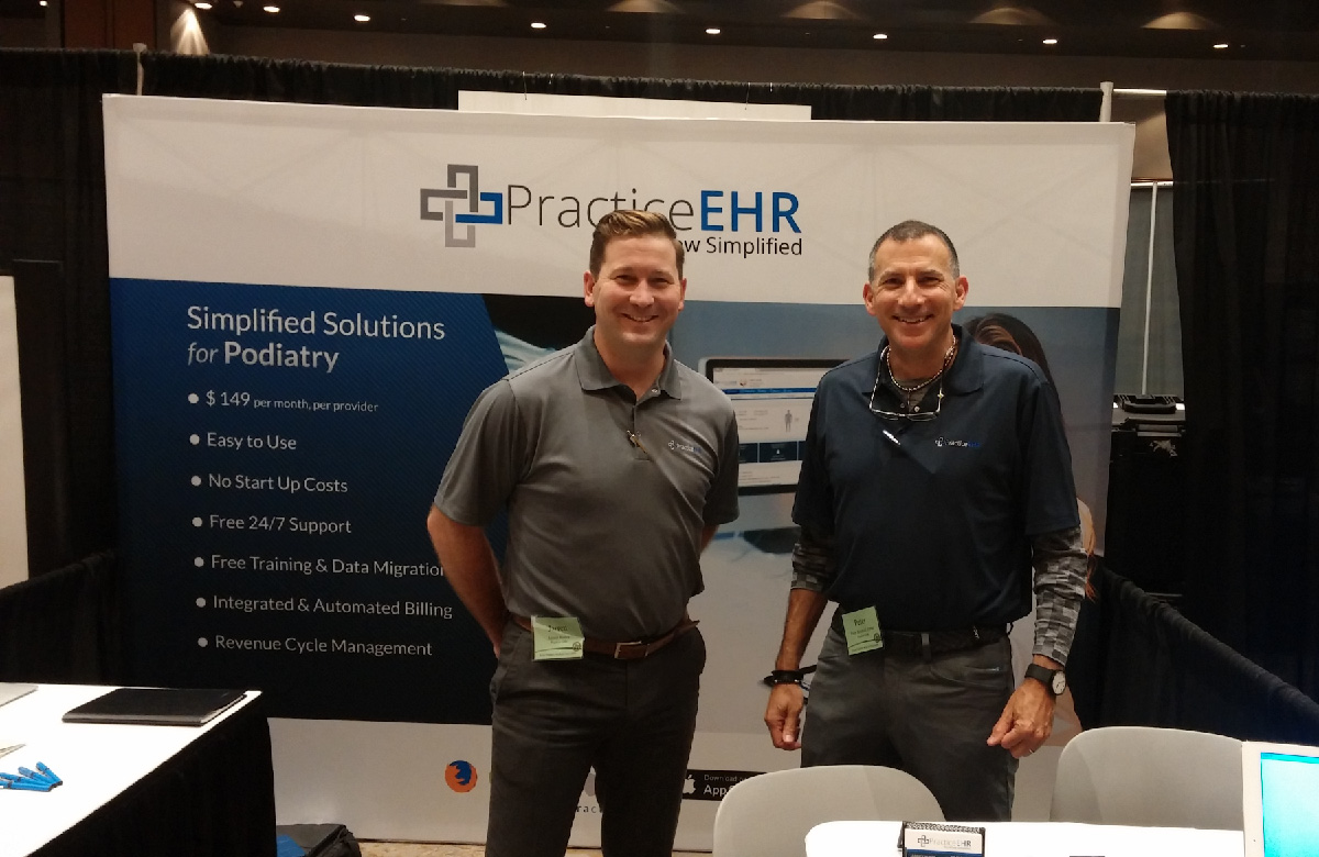 Practice EHR booth at the Frisco podiatry conference